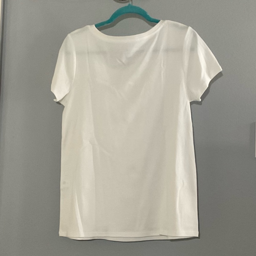 J. Jill White Pima Scoop Neck T Shirt - Picture 2 of 2
